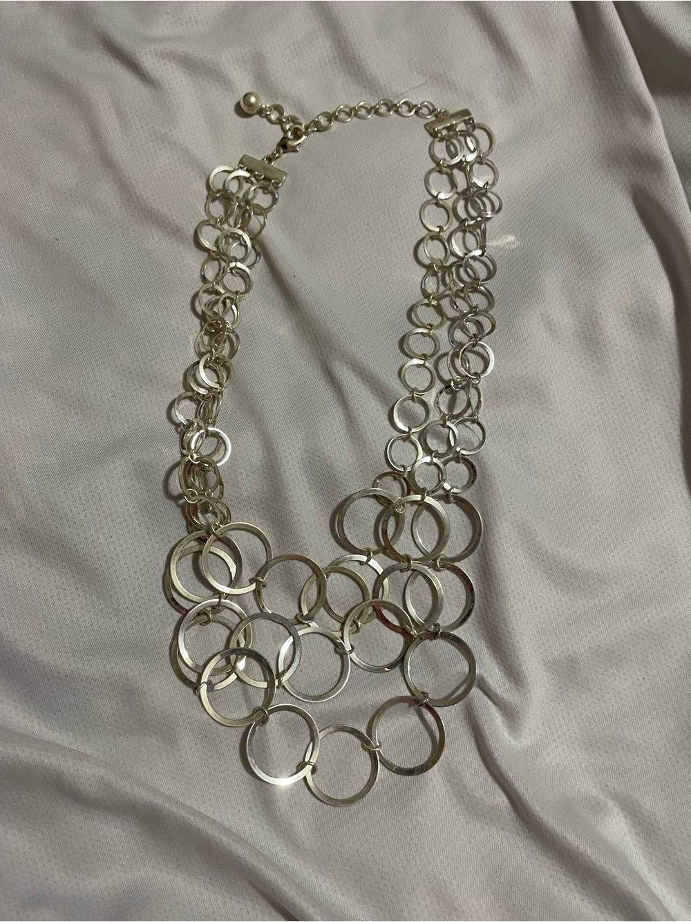Silver Multi-Ring Statement Necklace
